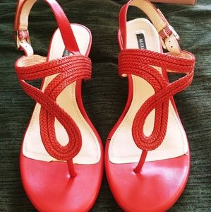 ALEX+MARIE Red wedge sandals